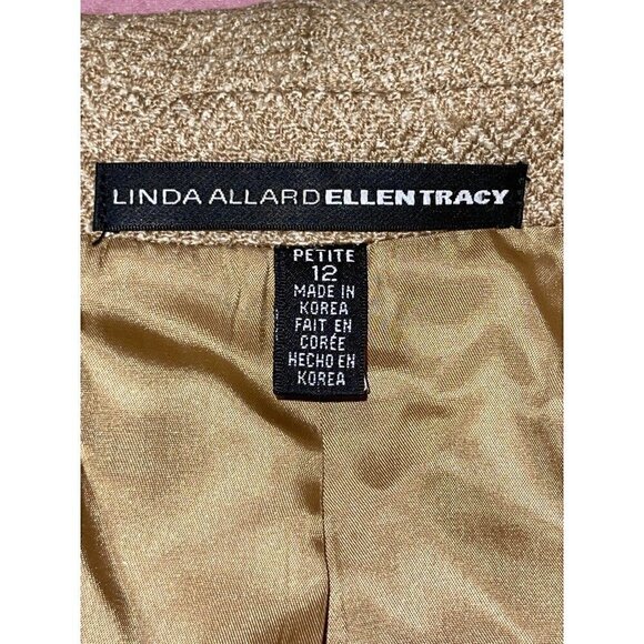 Linda Allard Ellen Tracy Women's Tweed One Button Blazer Wool Blend S 12 Petite - Picture 6 of 7